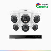 NightChroma<sup>TM</sup> NCK800 – 4K 8 Channel 6 Cameras PoE Security System, f/1.0 Super Aperture, Colour Night Vision, 2CH 4K Decoding Capability, Human & Vehicle Detection, Intelligent Behavior Analysis, Built-in Mic, 124° FoV